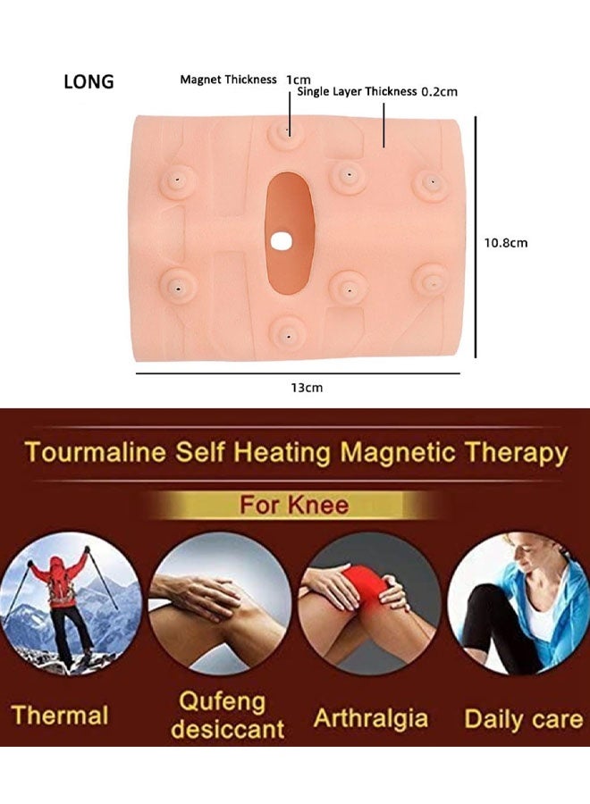 وسادات دعامة للركبة من السيليكون قابلة للتنفس، مثبت للركبة مفتوح، أكمام ضغط مغناطيسية للركبة، وسادات حماية للركبة للتعافي من إصابة الأربطة (نمط طويل) - Image 2